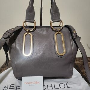 See By Chloe Paige Grey Leather 2way Shoulder Bag, Dustbag & COA EUC